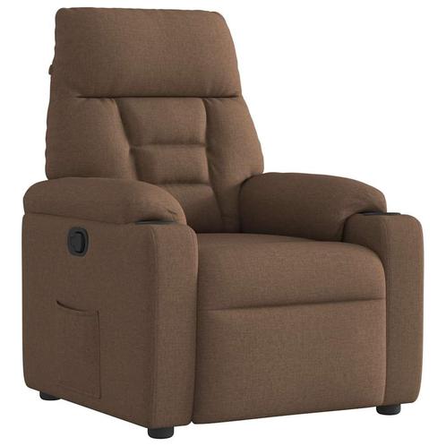 vidaXL Fauteuil verstelbaar stof bruin, Huis en Inrichting, Fauteuils, Nieuw, Verzenden