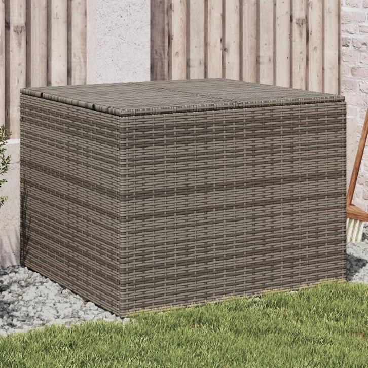 vidaXL Tuinbox 291 L poly rattan grijs, Tuin en Terras, Overige Tuin en Terras, Nieuw, Verzenden