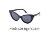 Houten zonnebril: Metis Cat Eye Black met gepolariseerde ..., Nieuw, Verzenden
