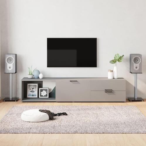 vidaXL Luidsprekerstandaards 2 st 1 pijler gehard glas zwart, Muziek en Instrumenten, Standaards, Nieuw, Verzenden