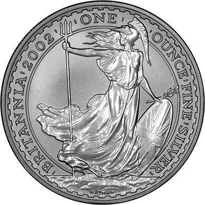 Britannia 1 oz 2002 (100.000 oplage), Postzegels en Munten, Munten | Europa | Niet-Euromunten, Losse munt, Zilver, Overige landen