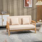 2-zitsbank Sofa Couch 2 Lendenkussens Gestoffeerd Houten Fra, Huis en Inrichting, Verzenden, Nieuw