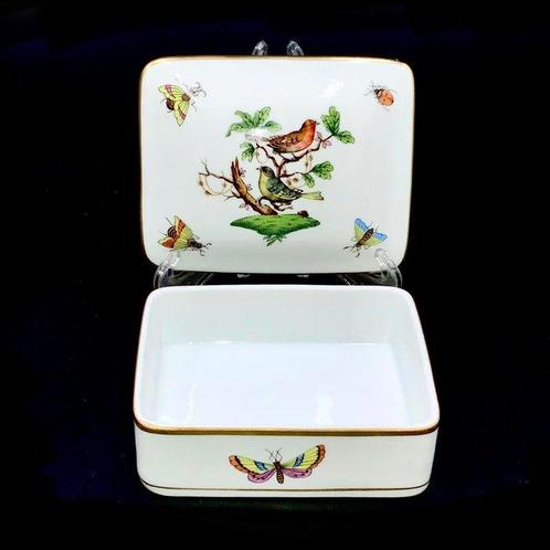 Herend - Large Rectangular Keepsake Box - Rothschild Bird, Antiek en Kunst, Antiek | Glas en Kristal