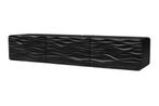 Design TV-meubel WAVE 160cm zwart mango massief hout - 43477, Ophalen of Verzenden, Nieuw