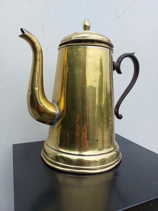 Koffiepot - Messing, Koper - Oude koffiepot, Antiek en Kunst, Antiek | Keukenbenodigdheden