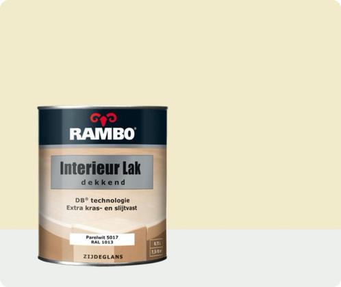 Rambo Interieur Lak Dekkend Zijdeglans - Parelwit Ral 101..., Doe-het-zelf en Verbouw, Verf, Beits en Lak, Lak, Wit, Nieuw, Minder dan 5 liter