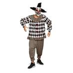 Halloween Clown Kostuum Wit Zwart M/L, Verzenden, Nieuw
