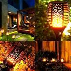 LED Solar Priklamp/Fakkel Tuinverlichting met Zonne-energie, Kunststof, Staande lamp, Nieuw, Ophalen of Verzenden