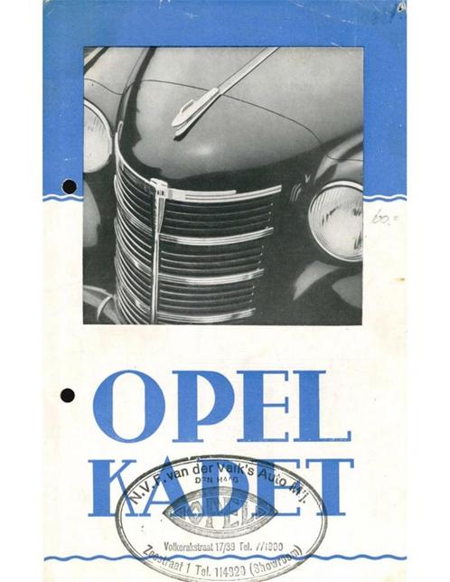 1938 OPEL KADETT BROCHURE NEDERLANDS, Boeken, Auto's | Folders en Tijdschriften, Opel