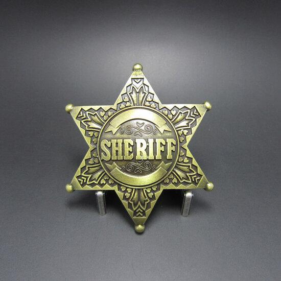 Vintage Western Sheriff brons Riem Buckle/Gesp, Kleding | Heren, Riemen en Ceinturen, Verzenden