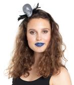 Halloween Haarband Glitter Schedel Zilver, Nieuw, Verzenden