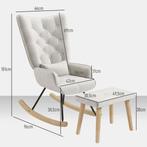 TRUUSK Schommelstoel Met Kruk, Relaxstoel Met Kussen, Fluwee, Huis en Inrichting, Fauteuils, Verzenden, Nieuw