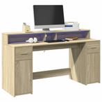 vidaXL Bureau met LED-verlichting 160x55x91 cm hout sonoma, Verzenden, Nieuw