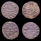 Frankrijk. Lot of 4 medieval French silver coins, consisting, Postzegels en Munten, Munten | Europa | Euromunten
