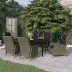 vidaXL 7-delige Tuinset bruin, Tuin en Terras, 6 zitplaatsen, Nieuw, Tuinset, Verzenden