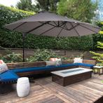 TRUUSK XXL Parasol Met Kruisvoet Incl. Zwengel Weerbestendig, Tuin en Terras, Parasols, Verzenden, Nieuw