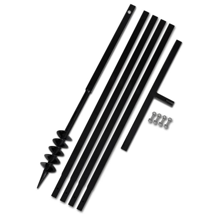 vidaXL Grondboor 80 mm met 5 m verlengstuk Staal, Tuin en Terras, Hand-tuingereedschap, Nieuw, Verzenden