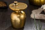 Handgemaakte bijzettafel ORIENT 36cm goud gehamerd ontwerp -, Nieuw, Ophalen of Verzenden