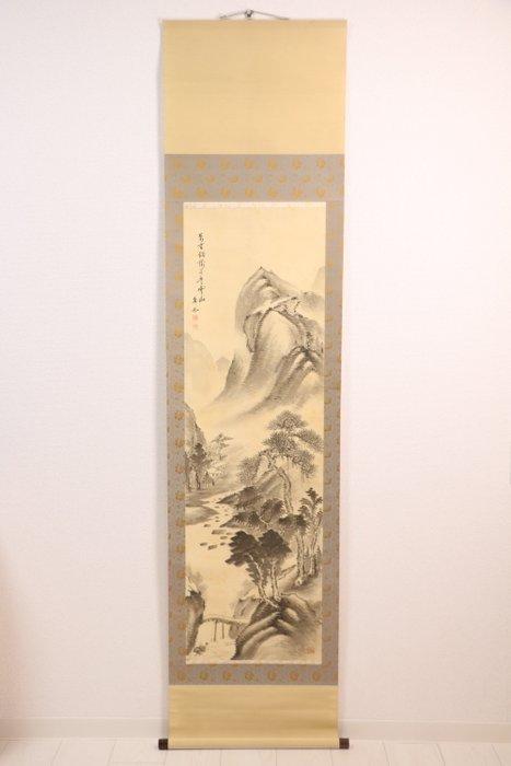 Kakejiku  (hangende scroll) - Een klassiek berglandschap, Antiek en Kunst, Antiek | Overige Antiek