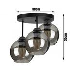 Plafondlamp Industrieel 3-Lamps Smoke Bol Zwart Woonkamer