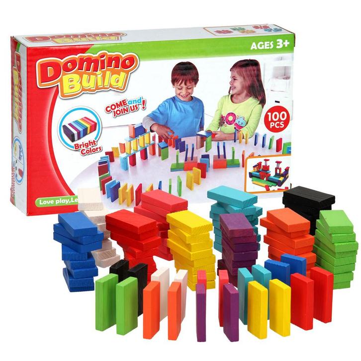 Nieuw Houten Domino, 100dlg., Hobby en Vrije tijd, Gezelschapsspellen | Overige, Ophalen of Verzenden