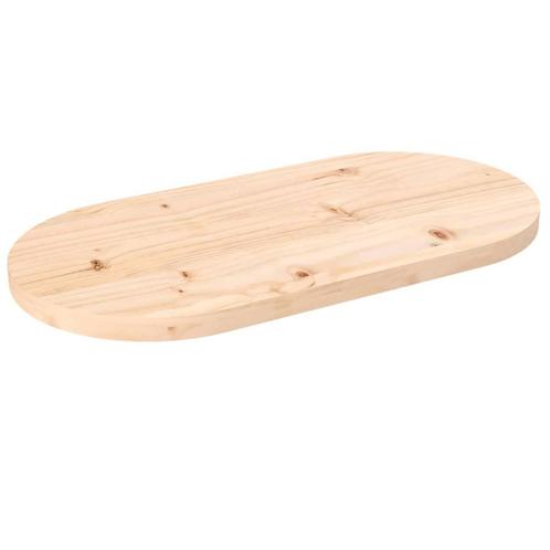 vidaXL Tafelblad ovaal 80x40x2,5 cm massief grenenhout, Huis en Inrichting, Tafels | Eettafels, Nieuw, Verzenden