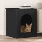 vidaXL Kattenhuis Zwart 53 x 52 x 62 cm Bewerkt hout, Verzenden, Nieuw