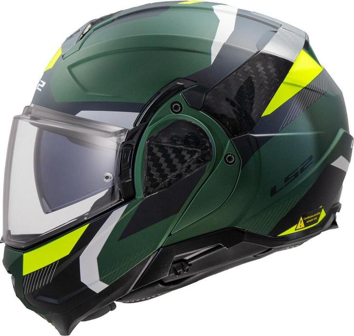 LS2 FF910 Advant II Triple Olijfgroen Systeemhelm, Motoren, Kleding | Motorhelmen, XXL, Nieuw met kaartje, Overige merken, Systeemhelm