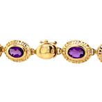 Gouden vintage armband met amethist 14 krt, Sieraden, Tassen en Uiterlijk, Armbanden, Ophalen of Verzenden, Nieuw