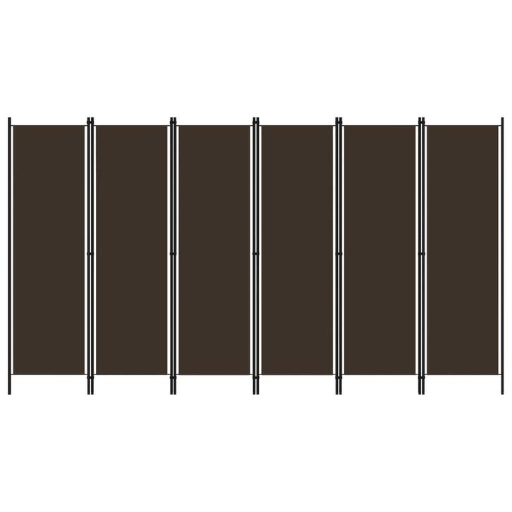 vidaXL Kamerscherm met 6 panelen 300x180 cm bruin, Huis en Inrichting, Woonaccessoires | Kamerschermen, Nieuw, Verzenden