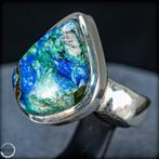 Zeer zeldzame natuurlijke Chrysocola en Malachiet Ring 925, Verzamelen, Mineralen en Fossielen