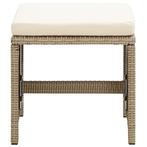Tuinkrukken 4 st met kussens poly rattan beige (Stoelen)