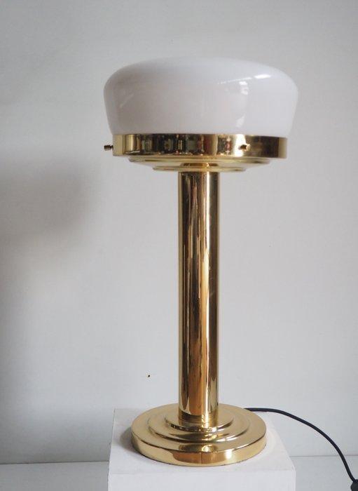 Brass Table Lamp with Opal Screen - Lamp - ., Antiek en Kunst, Antiek | Lampen