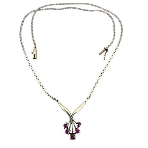 Zonder Minimumprijs - 2-delige sieradenset Zilver - Ruby, Sieraden, Tassen en Uiterlijk, Antieke sieraden