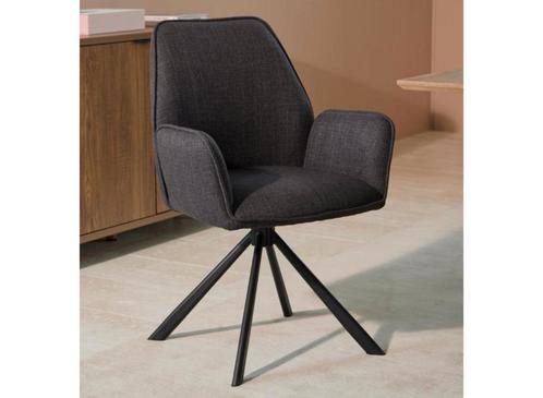 Outlet prijs: Eetkamerstoel Glenda - Stof Antraciet, Huis en Inrichting, Stoelen, Verzenden