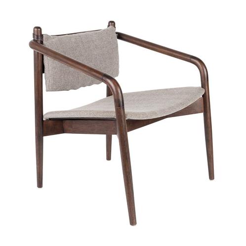 *WOONWINKEL* Dutchbone Torrance Retro Fauteuil Gebogen Hout, Huis en Inrichting, Fauteuils, Nieuw, Stof, Verzenden