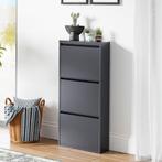 Schoenenkast Sokndal 3 kleppen grijs 104x50x15 cm [en.casa], Verzenden, Nieuw
