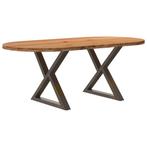 vidaXL Eettafel 200x100x74 cm ovaal massief eikenhout, Huis en Inrichting, Tafels | Eettafels, Verzenden, Nieuw