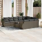 vidaXL 11-delige Loungeset met kussens poly rattan, Tuin en Terras, Verzenden, Nieuw, Rotan, Loungeset