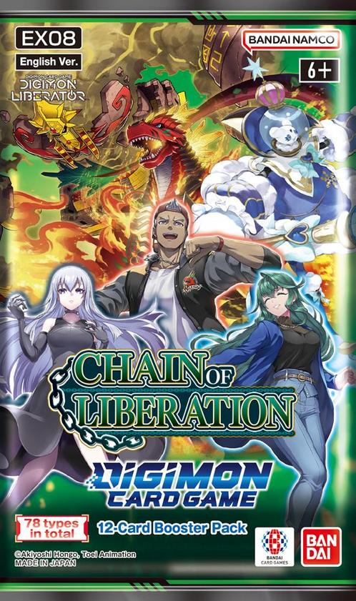 Digimon TCG - Chain of Liberation Boosterpack | Bandai -, Hobby en Vrije tijd, Verzamelkaartspellen | Overige, Nieuw, Verzenden
