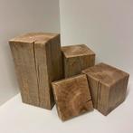 Handgemaakte winddroog eiken sokkels / zuilen – 15x15 cm, Verzenden, Nieuw