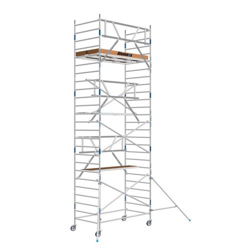 Basic rolsteiger 135 x 8,2m WH AGS-voorloopleuning, Doe-het-zelf en Verbouw, Steigers, Rolsteiger of Kamersteiger, Nieuw, 5 meter of hoger