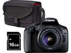 Canon EOS 2000D - Spiegelreflexcamera kit - 24,1 MP -, Verzenden, Zo goed als nieuw