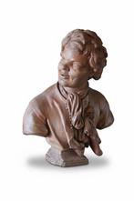 sculptuur, Busto di buffone - 37 cm - Terracotta, Antiek en Kunst