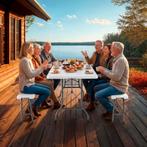 Campingtafelset Panja wit opvouwbaar - wit, Verzenden, Nieuw
