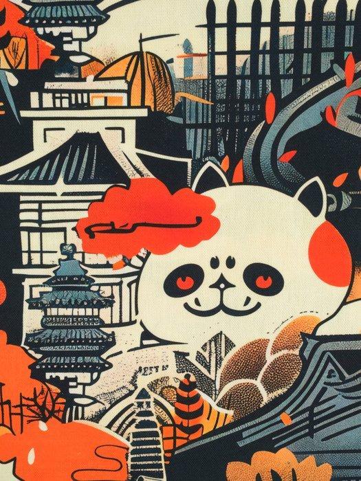 Gratis verzending! TexStilArt - KYOTO PANDA - Exclusieve, Antiek en Kunst, Antiek | Kleden en Textiel