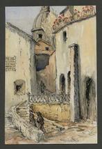 Dulieu, Jean - 1 originele aquarel - straatbeeld -, Nieuw