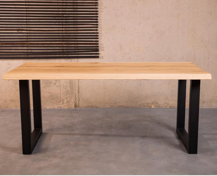 Boomstamtafel eiken MALMO met U-poten - 180x90 cm |, Huis en Inrichting, Tafels | Eettafels, Nieuw, Ophalen of Verzenden