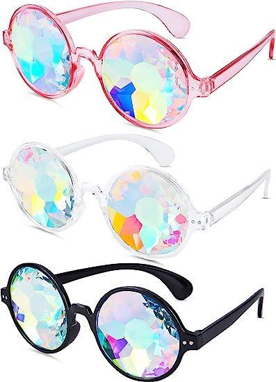 3 Pairs Kaleidoscope Rave Bril Festivals Goggle Rainbow, Sieraden, Tassen en Uiterlijk, Zonnebrillen en Brillen | Heren, Nieuw