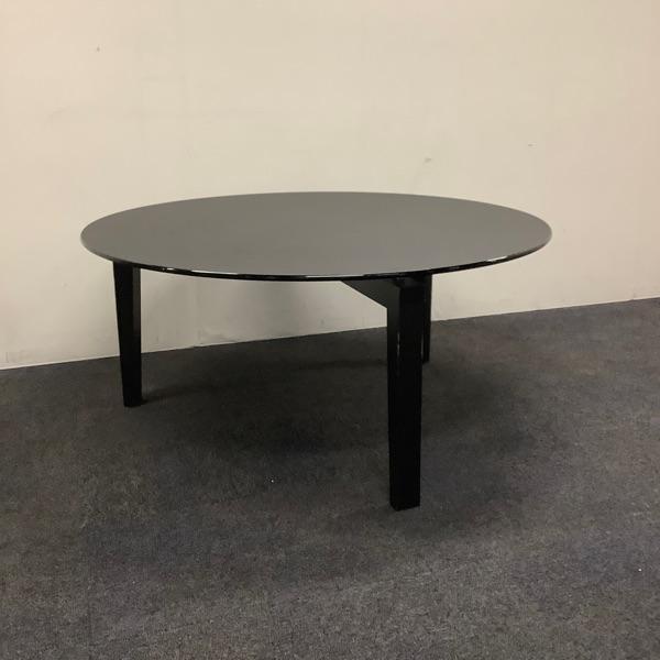 giorgetti Massimo Scolari ronde tafel met glazenblad - zwart, Huis en Inrichting, Tafelonderdelen, Gebruikt, Ophalen of Verzenden